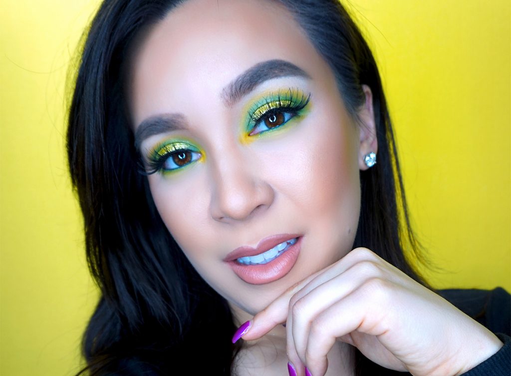 Green and Gold Glitter Halo Eye Tutorial