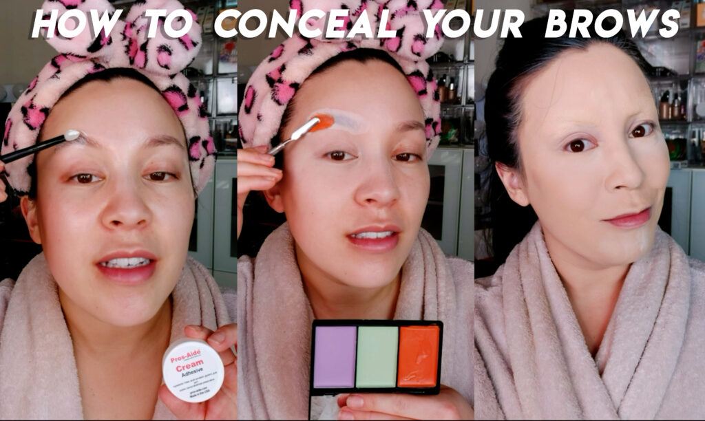 How to Cover Eyebrows for Cosplay Drag Makeup Step By Step Tutorial