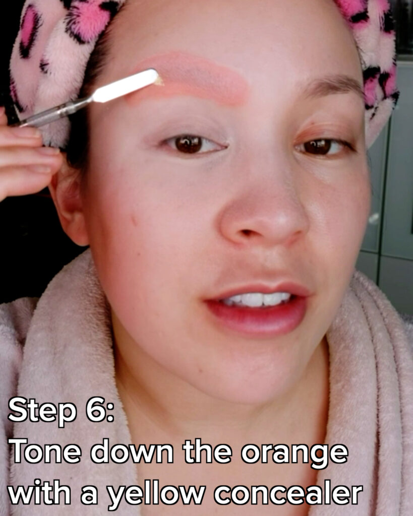 use yellow concealer to hide brows