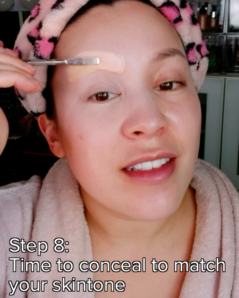 use concealer to cover brows