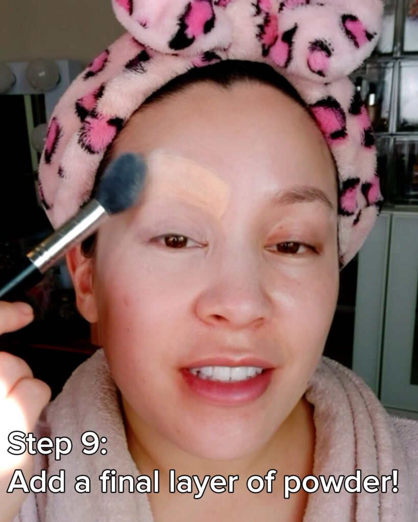 setting eyebrows with powder
