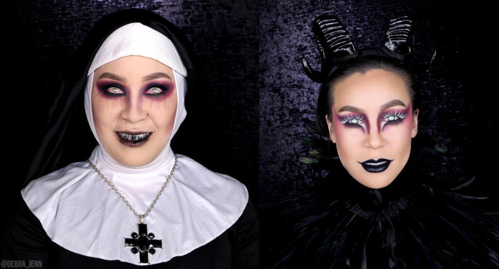 scary halloween makeup ideas featuring the nun and a dark angel