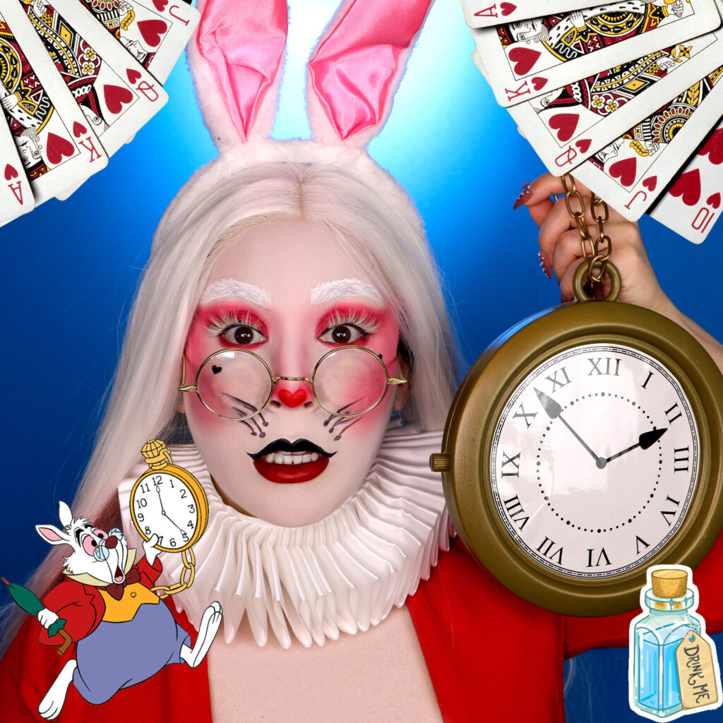 white rabbit costume makeup