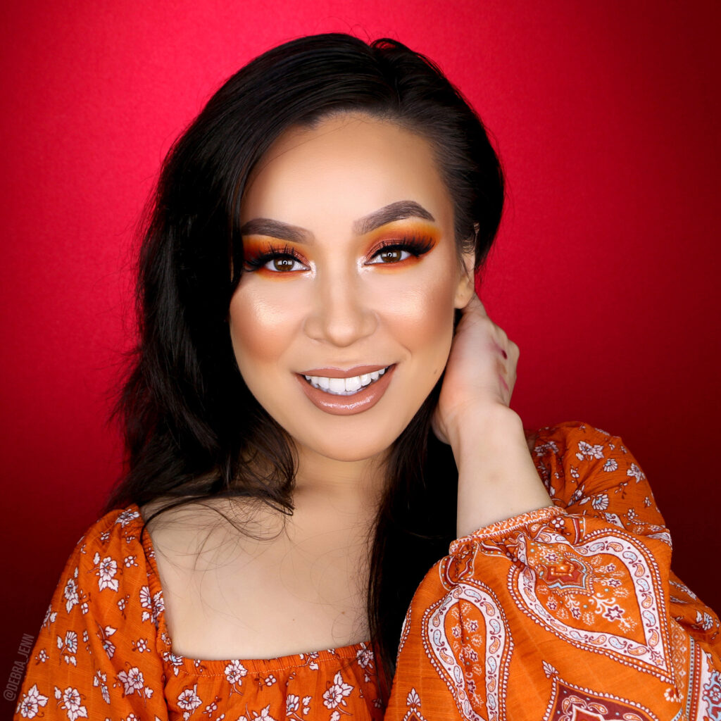 debra jenn in warm orange smokey eye