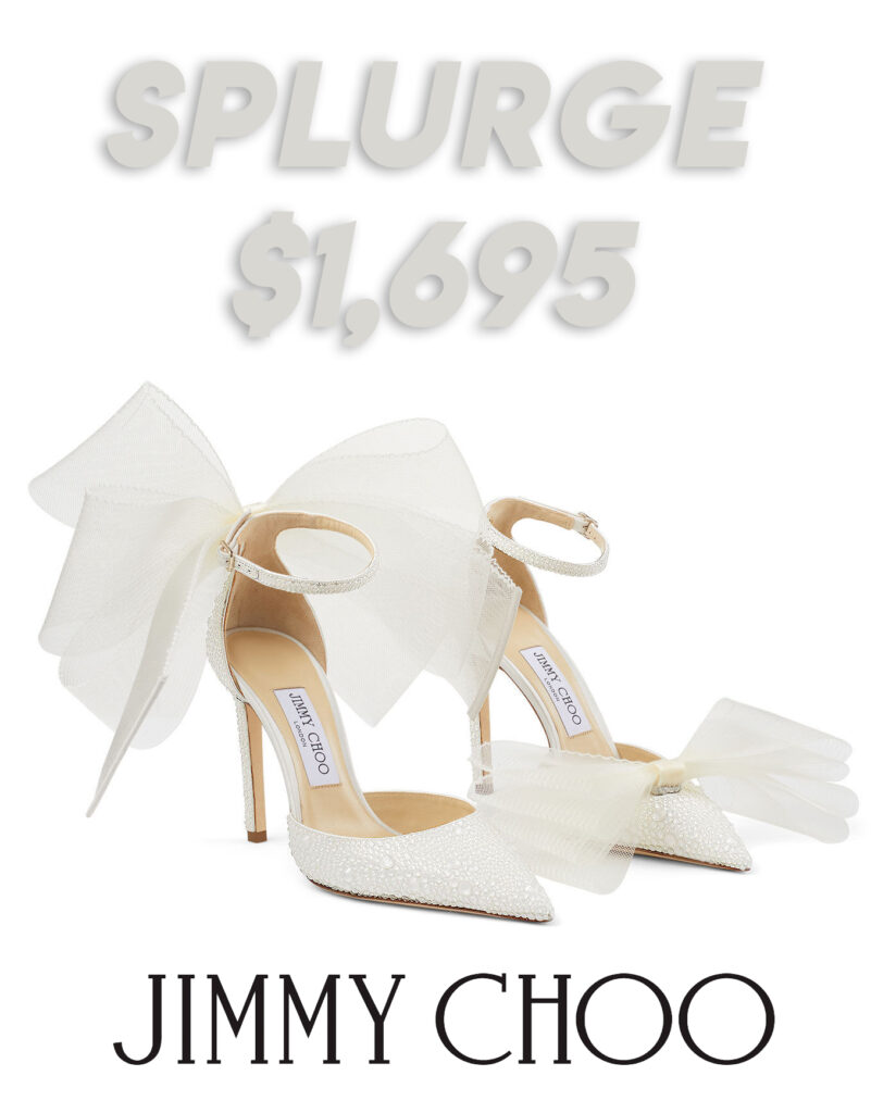 white jimmy choo bow heels for wedding shoes
