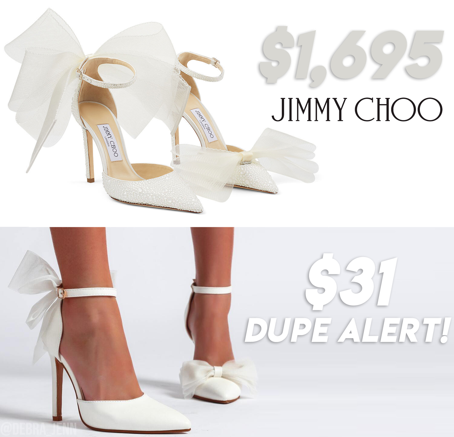 Jimmy Choo Bow Heels Dupe: Wedding Shoes With No Price Tag Blues