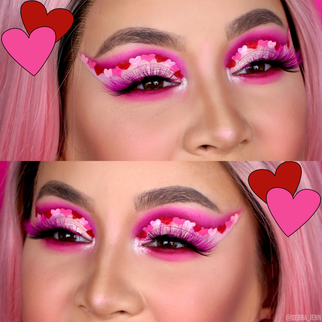 debra jenn with pink hearts eyeshadow