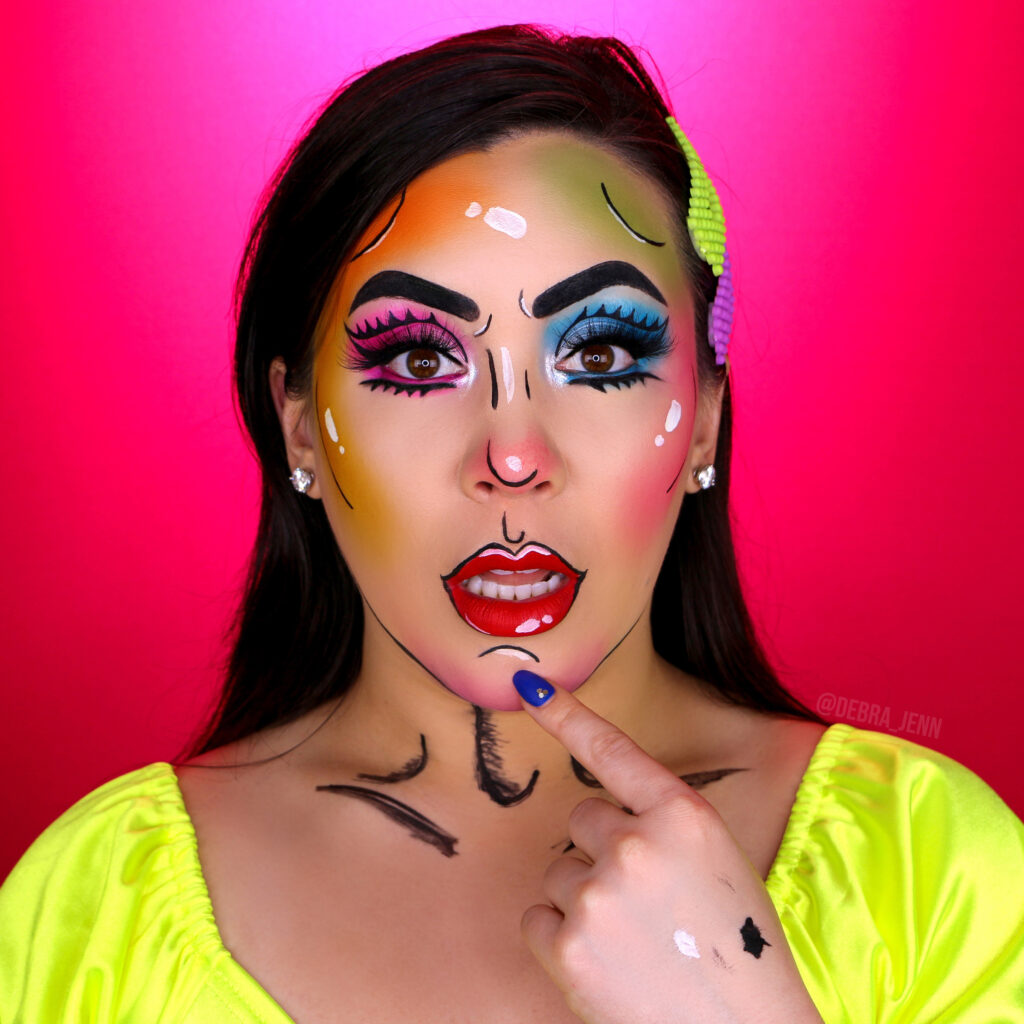 pop art rainbow makeup look