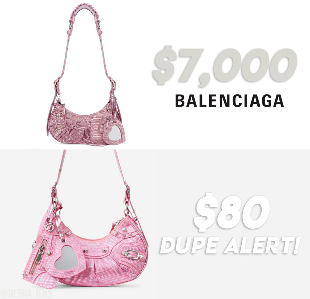 Balenciaga Le Cagole Dupe with Pink Sparkly Rhinestones