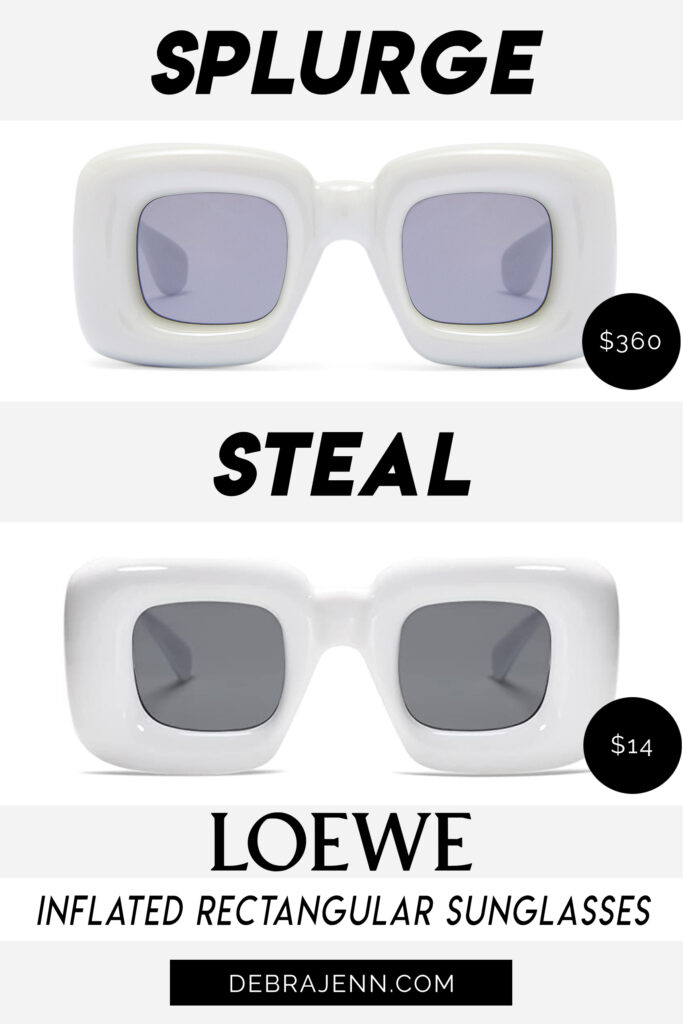 loewe sunglasses dupe: loewe white inflated square sunglasses