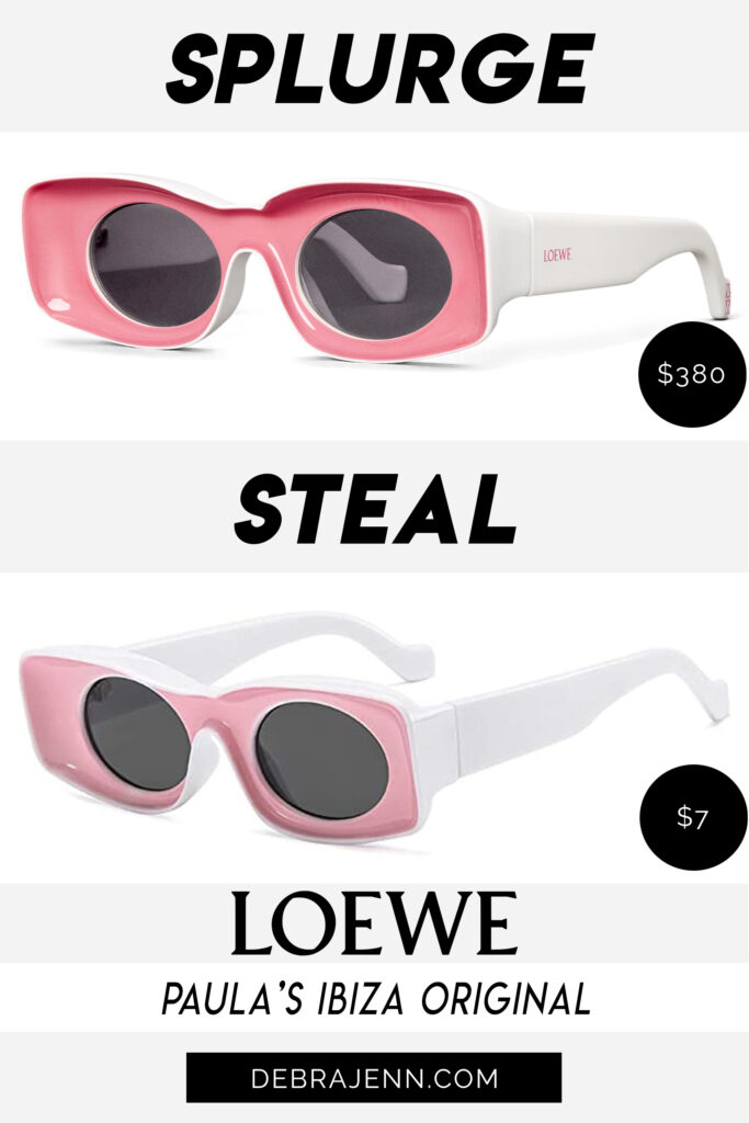 loewe sunglasses dupe: loewe pink and white paula's ibiza original sunglasses