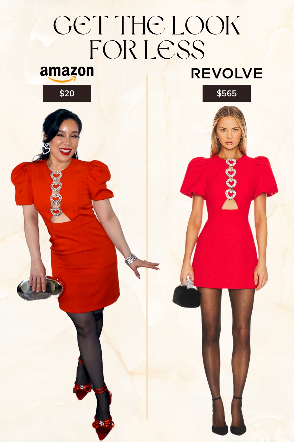 Rebecca vallance dress dupe - red rhinestone heart dress